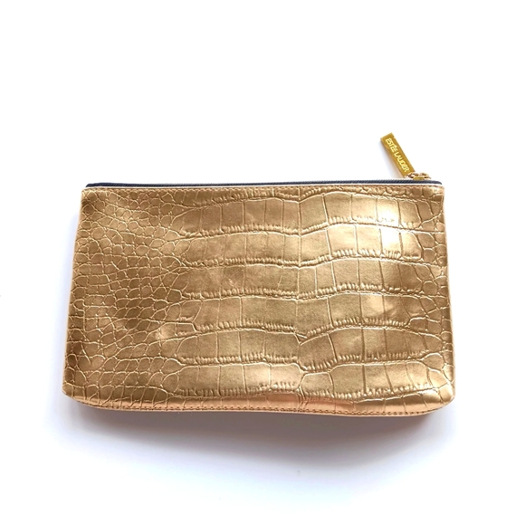 Estee Lauder Gold Zippered Cosmetics Bag, 9" wide - Picture 1 of 5
